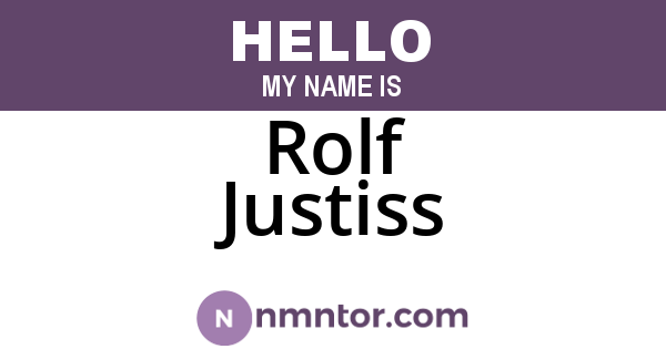 Rolf Justiss