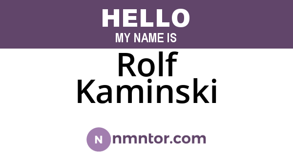 Rolf Kaminski