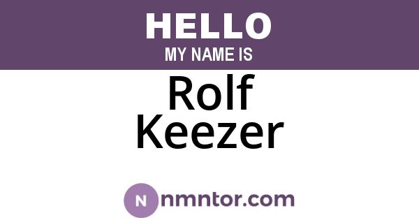 Rolf Keezer