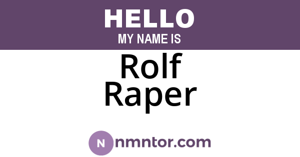 Rolf Raper