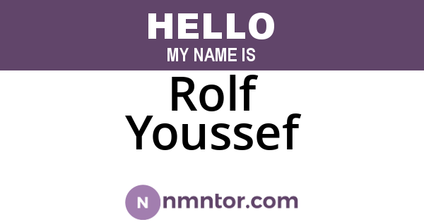 Rolf Youssef