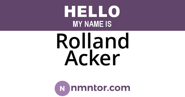 Rolland Acker