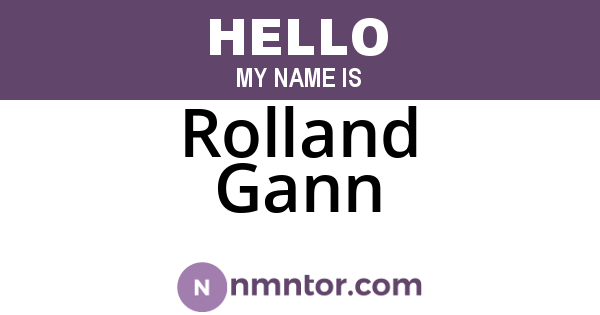 Rolland Gann