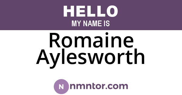 Romaine Aylesworth