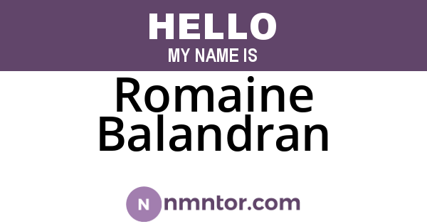 Romaine Balandran