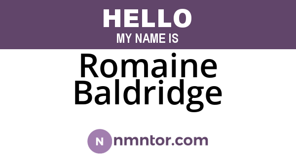 Romaine Baldridge