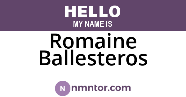 Romaine Ballesteros