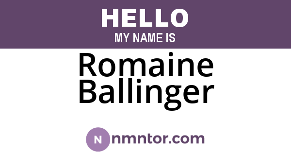Romaine Ballinger