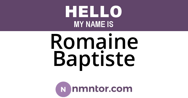 Romaine Baptiste
