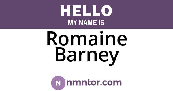 Romaine Barney