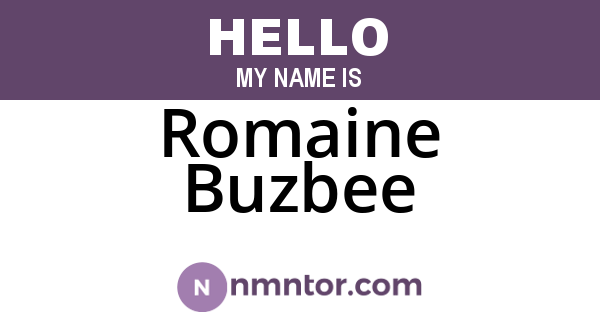 Romaine Buzbee