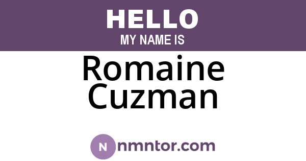 Romaine Cuzman