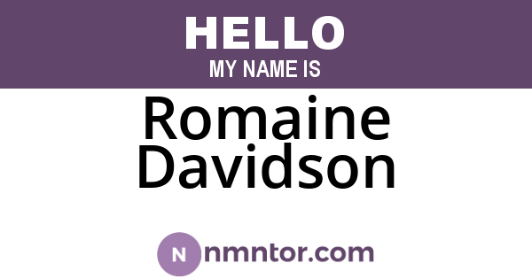 Romaine Davidson