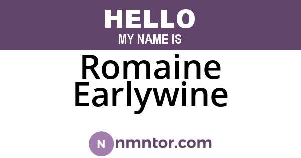 Romaine Earlywine