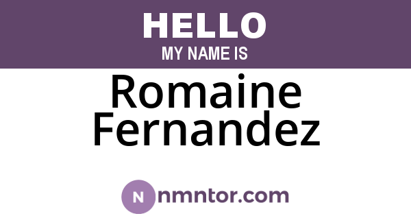 Romaine Fernandez