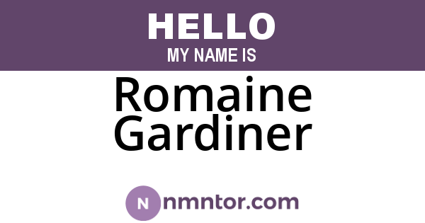 Romaine Gardiner