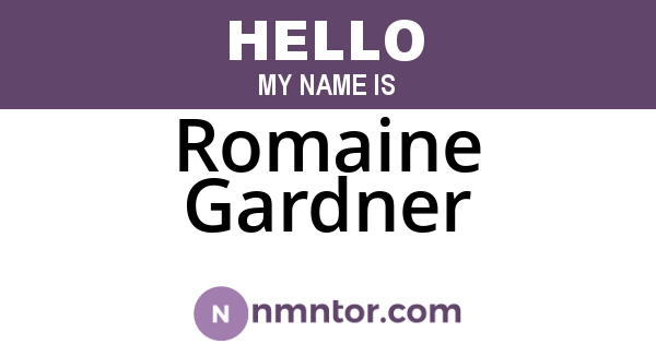 Romaine Gardner