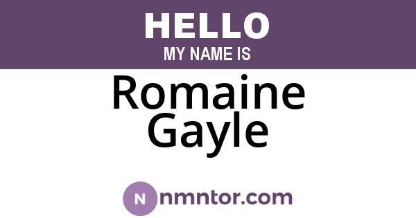 Romaine Gayle