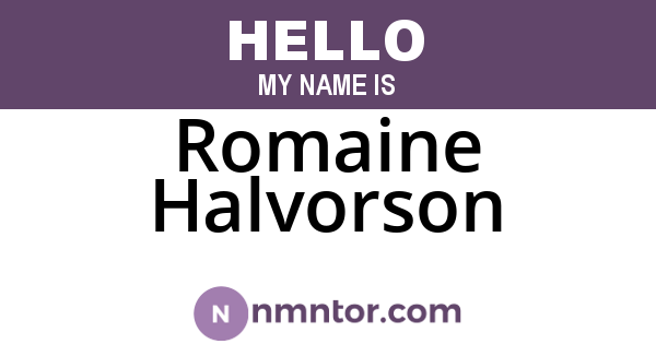 Romaine Halvorson