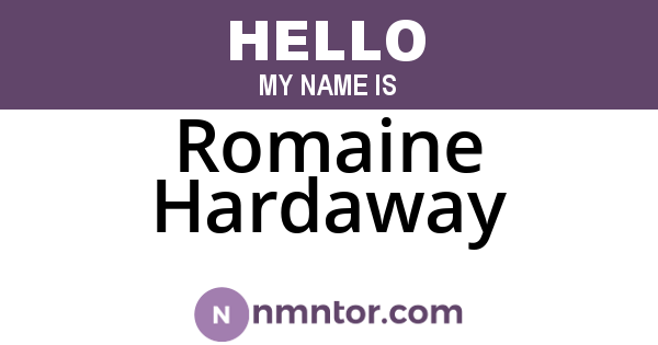 Romaine Hardaway