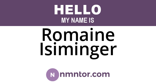 Romaine Isiminger