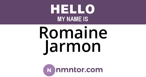 Romaine Jarmon