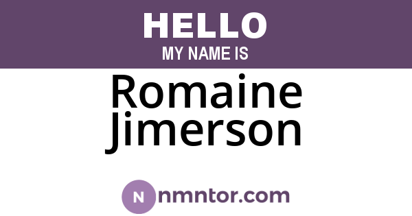 Romaine Jimerson