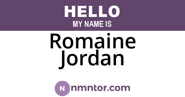 Romaine Jordan