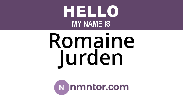 Romaine Jurden