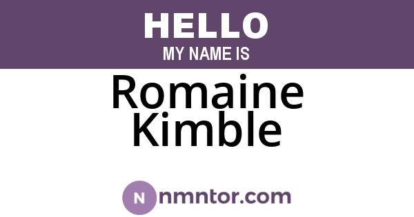 Romaine Kimble