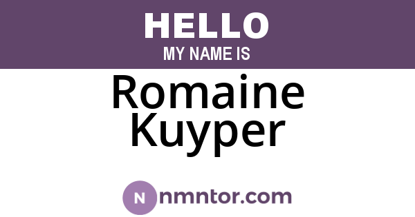 Romaine Kuyper