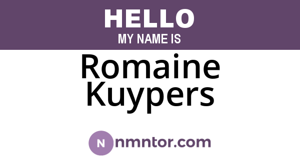Romaine Kuypers