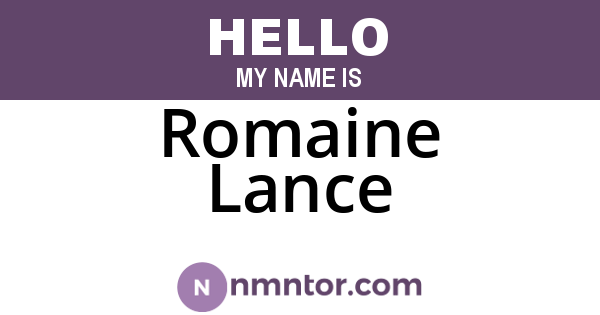 Romaine Lance