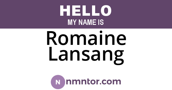 Romaine Lansang