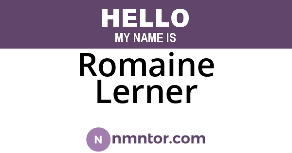 Romaine Lerner
