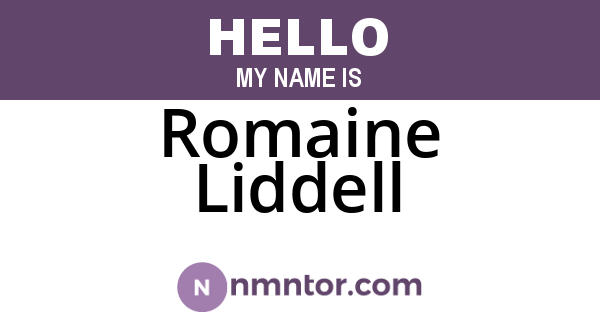 Romaine Liddell