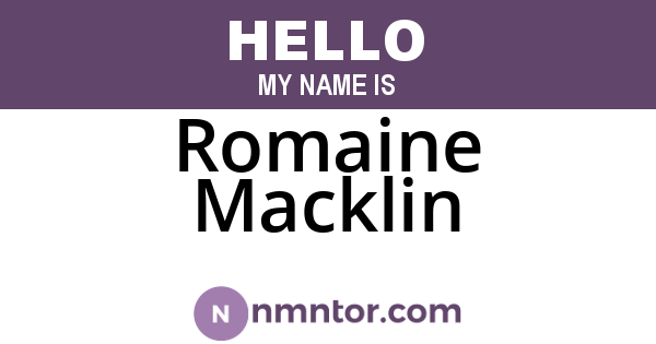 Romaine Macklin