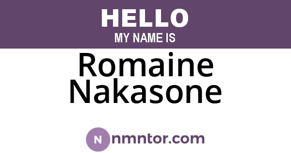 Romaine Nakasone
