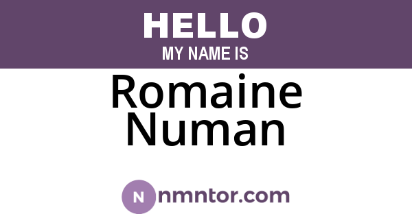 Romaine Numan