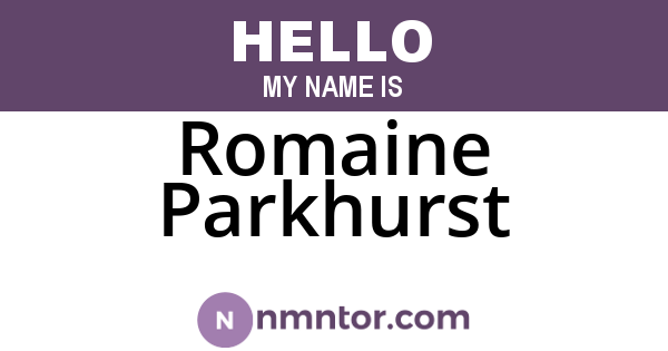 Romaine Parkhurst