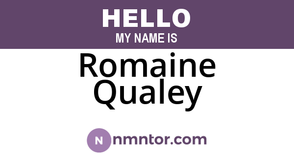Romaine Qualey