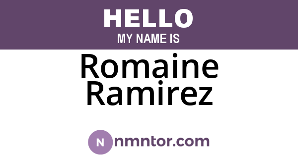 Romaine Ramirez
