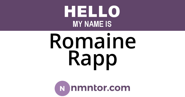 Romaine Rapp