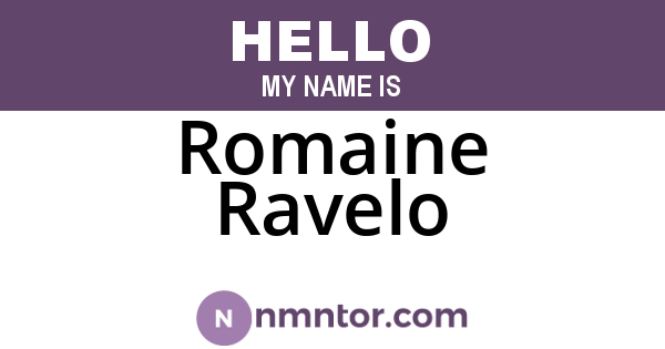 Romaine Ravelo