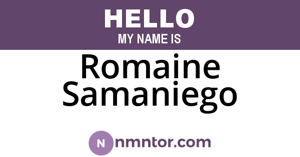 Romaine Samaniego