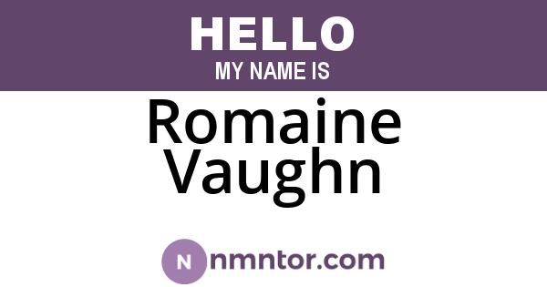 Romaine Vaughn