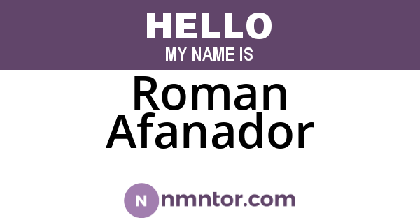Roman Afanador