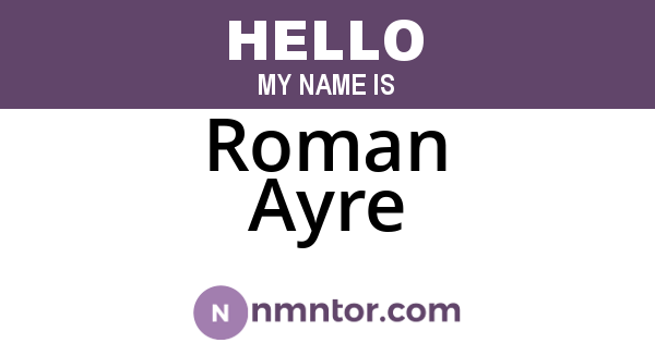 Roman Ayre