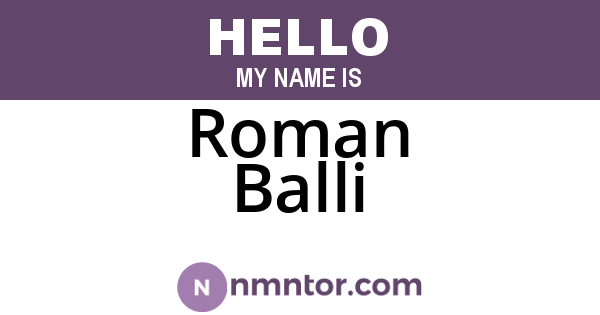 Roman Balli