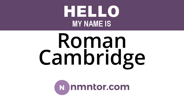 Roman Cambridge